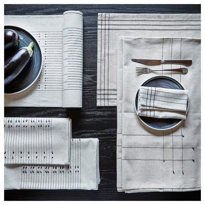 IKEA VARARV Tablecloth, dark grey/natural, 145x240 cm (57x94 ")