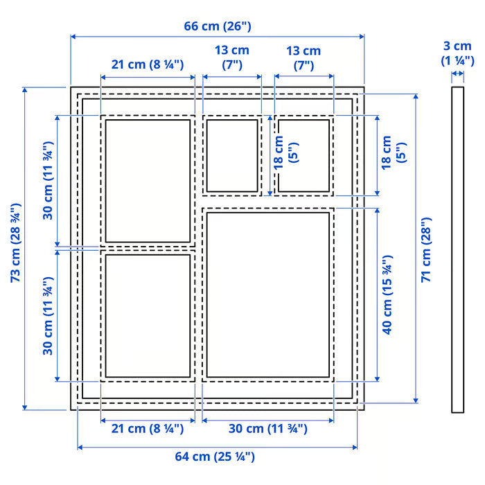 IKEA RÖDALM Frame for 5 pictures, black, 64x71 cm (25 ¼x28 ")