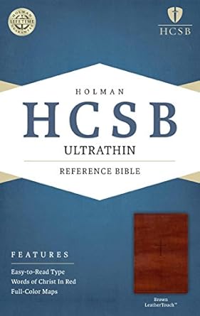 HCSB Ultrathin Reference Bible, Brown LeatherTouch – Import by Holman Bible Staff