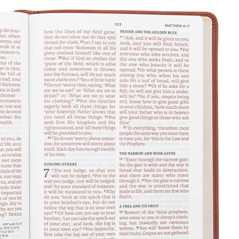 NASB Super Giant Print Reference Bible, Burnt Sienna Leather touch  by Holman Publishers