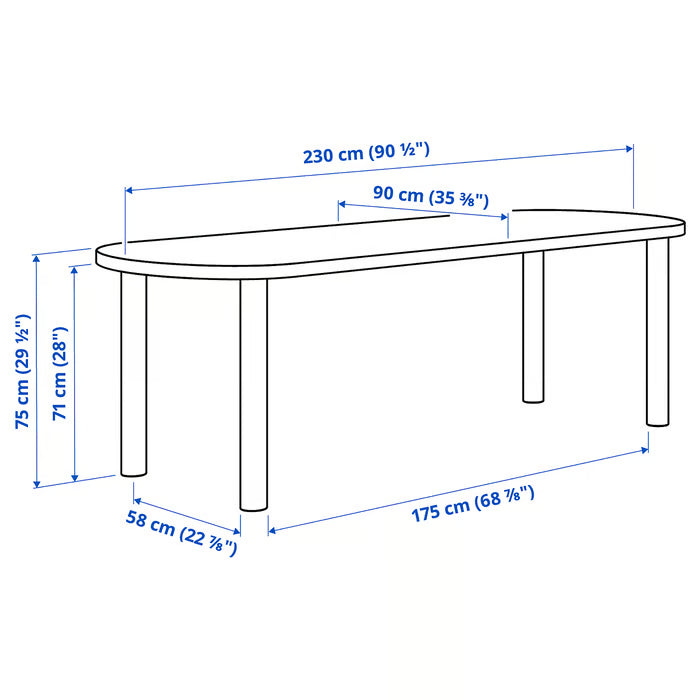 IKEA STOCKHOLM 2025 Table, oak veneer/oak veneer, 230x90 cm (90 1/2x35 3/8 ")
