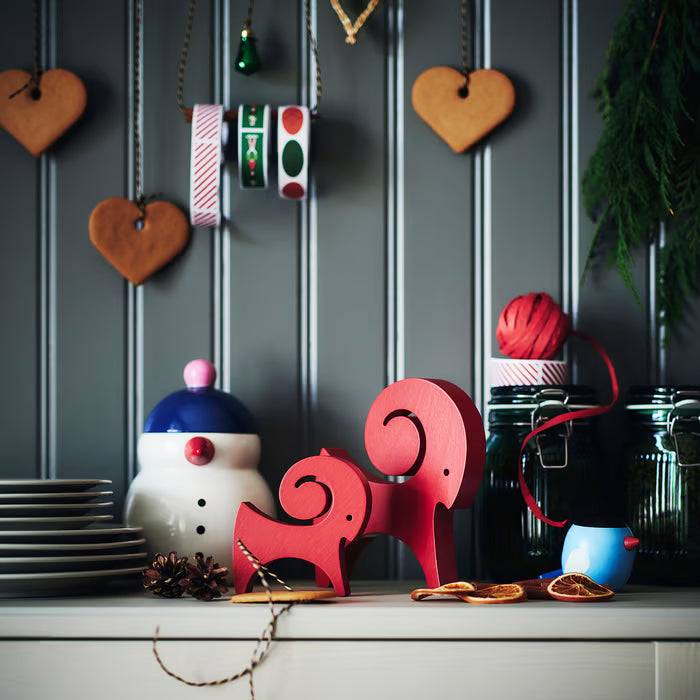 IKEA VINTERFINT Decoration set of 2, goat red