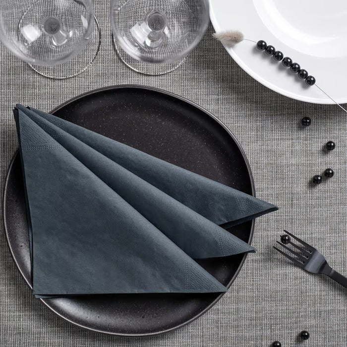 IKEA FANTASTISK Paper napkin, dark grey, 40x40 cm (15 ¾x15 ¾ ")