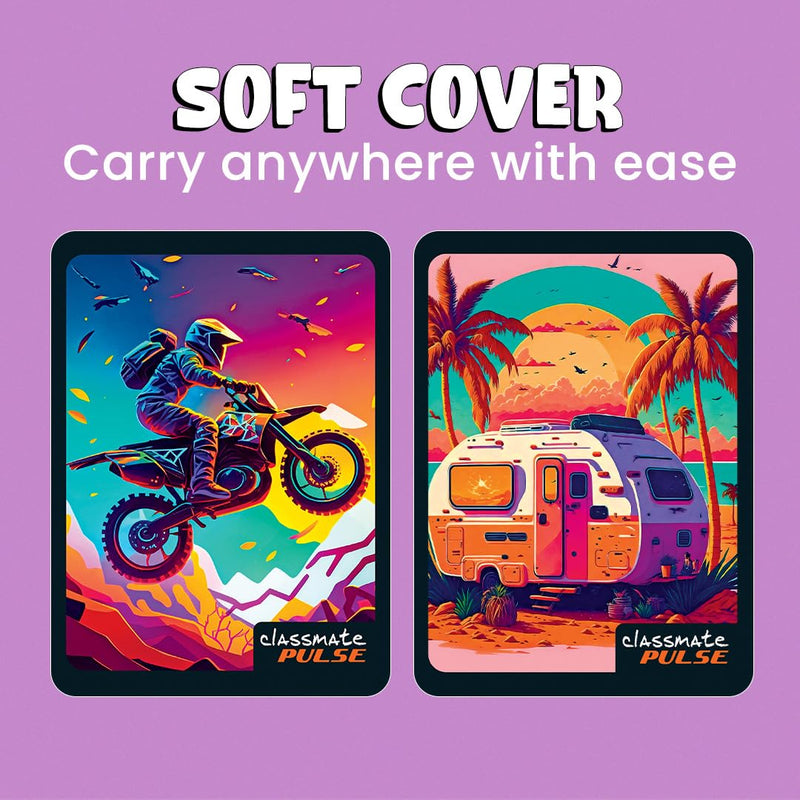 Classmate Pulse Single Subject Spiral Notebook | Unruled, 200 Pages, Pack of 4