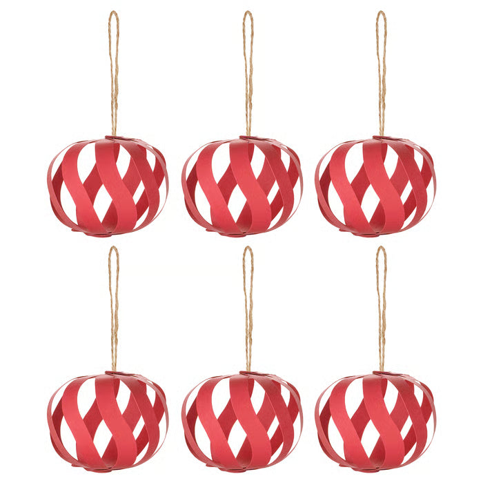IKEA VINTERFINT Tree ornament, bauble paper/red, 8 cm (3 1/8 ")