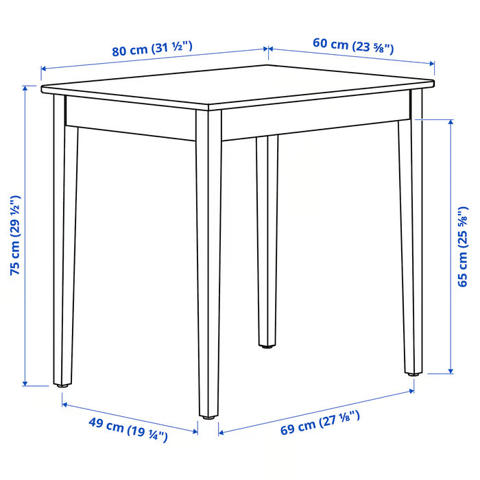 IKEA Näsinge Table, white, 80x60 cm (31 1/2x23 5/8 ")