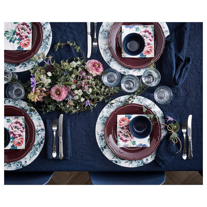 IKEA SMAKSINNE Paper napkin, multicolour/flower, 33x33 cm (13x13 ")