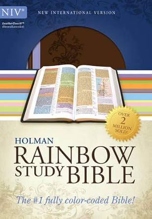 NIV Rainbow Study Bible, Imitation Leather, Brown/Lavender by Holman Bible Staff