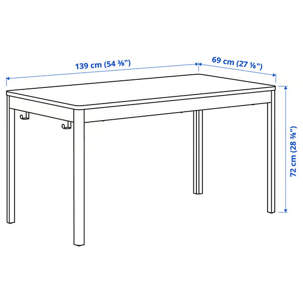 IKEA IDASEN Underframe for table top, dark grey, 139x69x72 cm (54 3/4x27 1/8x28 3/8 ")