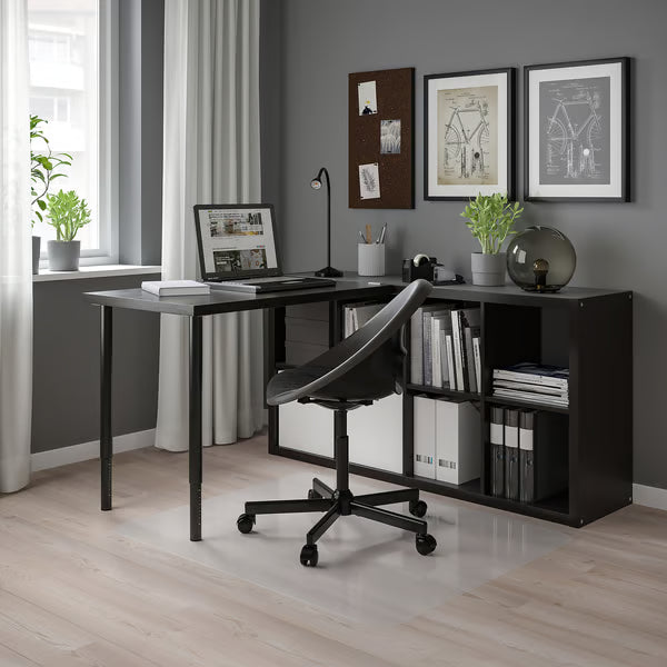 IKEA KALLAX / LINNMON Desk combination, black/black-brown, 77x139x147 cm (30 1/8x54 3/4x57 5/8 ")
