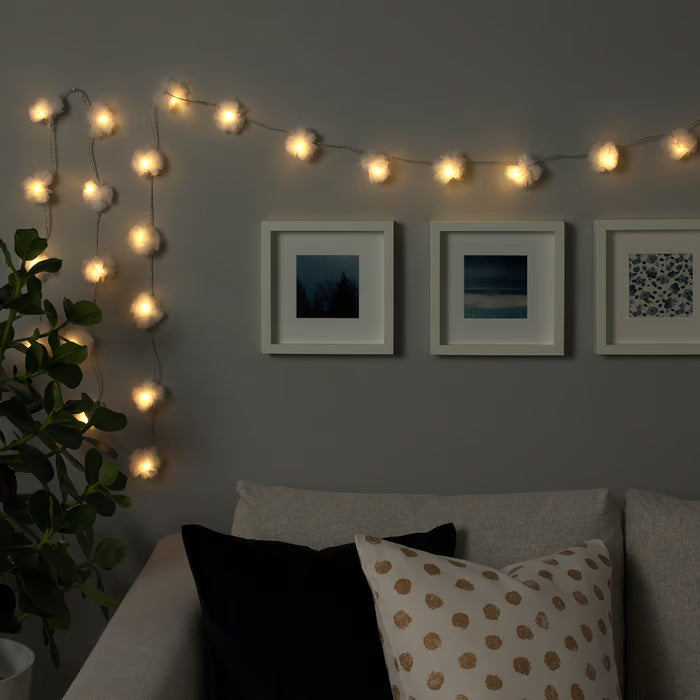 IKEA LIVSAR LED lighting chain with 24 lights, indoor/tulle white