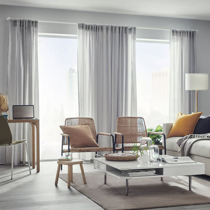 IKEA KNARDRUP Rug, low pile, light grey, 133x195 cm (4 ' 4 "x6 ' 5 ")