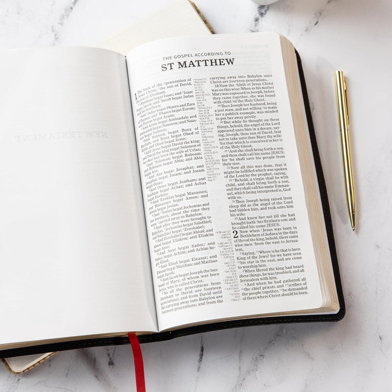 Holy Bible: KJV Thin line Reference Bible – Black Leather touch by Holman Bible Publishers