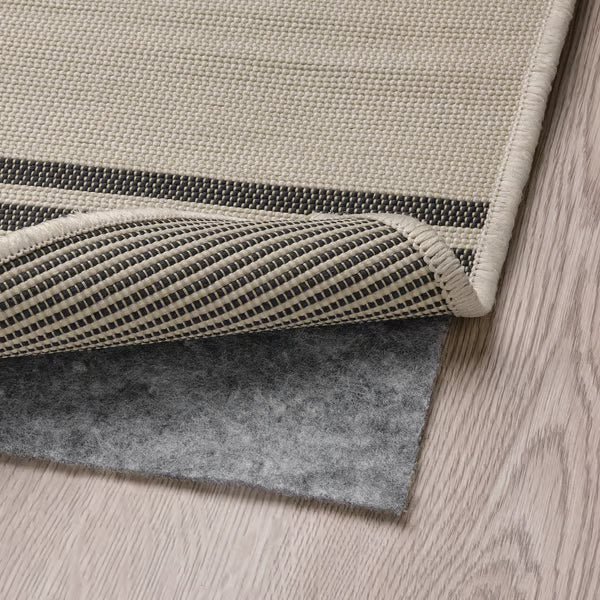 IKEA VIRKLUND Rug flatwoven, in/outdoor, beige/dark grey, 160x230 cm (5 ' 3 "x7 ' 7 ")