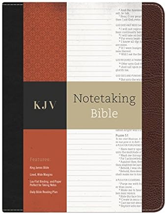 The Holy Bible: King James Version, Black/Brown Bonded Leather, Notetaking Bible Hardcover by Holman Bible Publishers