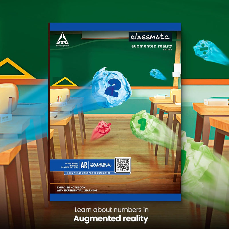 Classmate Augmented Reality Notebooks - 172 Pages | Pack of 4 Short Size Unruled Notebooks for School Students | Immersive AR Learning Experience | 24.0cm x 18.0cm | Unruled | Visit the Classmate Store