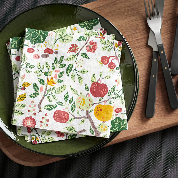 IKEA HAVSBRAXEN Paper napkin, patterned multicolour, 33x33 cm (13x13 ")