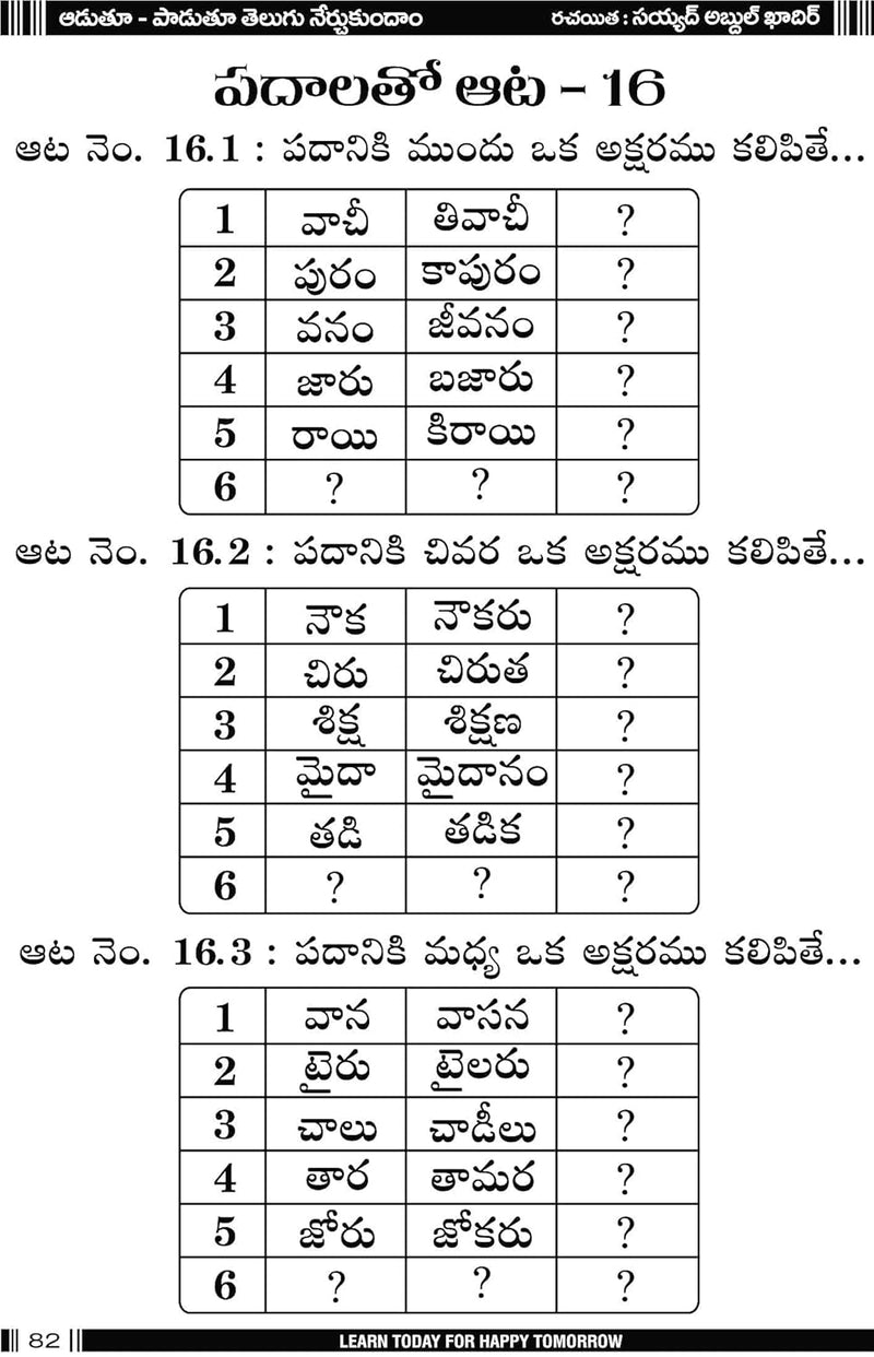 Aadutuu Paadutuu Telugu Nerchukundaam von S Abdul Qadir