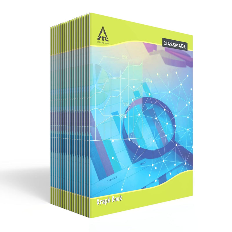 Classmate Exrecise Notebook - Graph (Square - 1 mm/Single Line) , 64 Pages, Soft Cover, 280mm x 220mm (Pack Of 18) Visit the Classmate Store