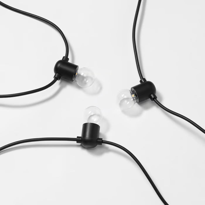 IKEA UTSUND LED lighting chain with 12 bulbs, outdoor/battery-operated black