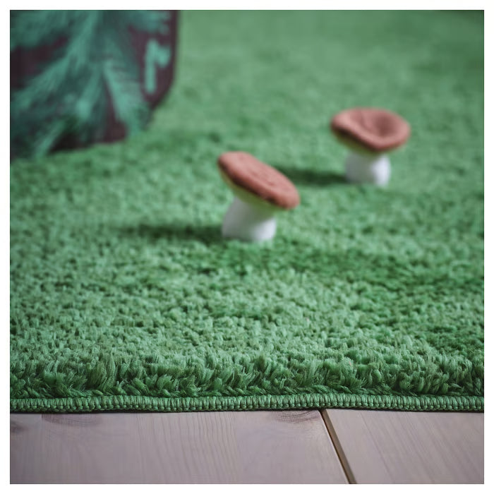 IKEA SKOGSDUVA Rug, high pile, green, 133x160 cm (4 ' 4 "x5 ' 3 ")