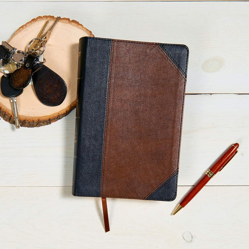 KJV Large Print Personal Size Reference Bible, Black/Brown by Holman Bible