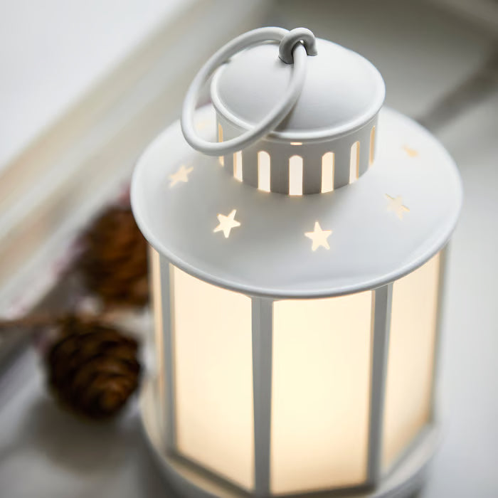 IKEA STRÅLA LED lantern, battery-operated white, 13 cm (5 1/8 ")
