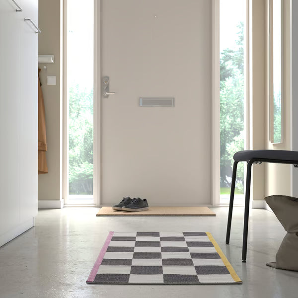 IKEA KLASSRUM Rug, flatwoven, white/black, 60x120 cm (2 ' 0 "x3 ' 11 ")