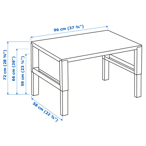 IKEA PAHL Desk, white, 96x58 cm (37 3/4x22 7/8 ")