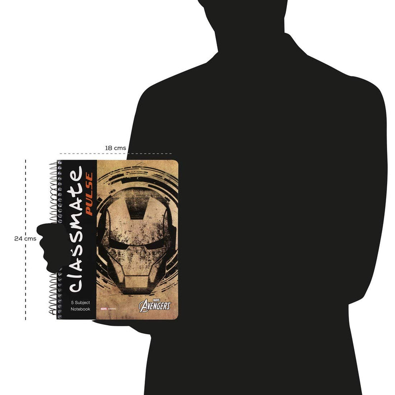 Classmate 2100128 Soft Cover 5 Subject Spiral Binding Notebook