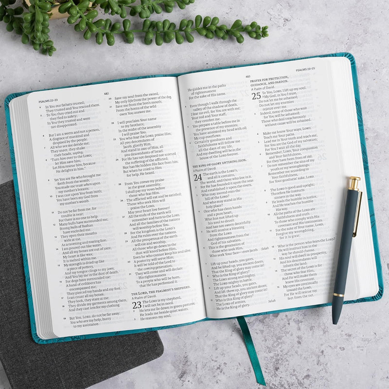 NASB Large Print Thinline Bible, Value Edition, Teal Leathertouch by Holman Bible Publishers