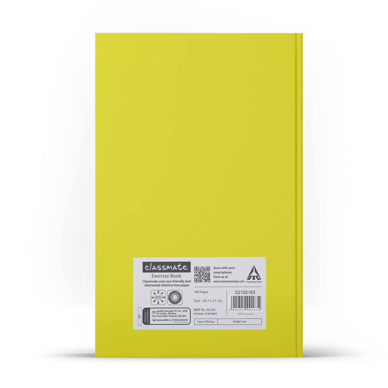 Classmate Pulse PP Cover Longbooks, A4 size, Single Line, 140 Pages (Pack of 6) Visit the Classmate Store