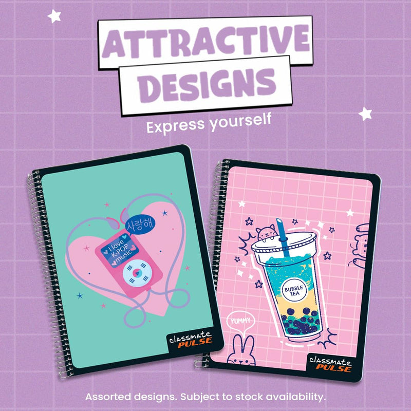 Classmate Pulse Single Subject Spiral Notebook - Pack of 1