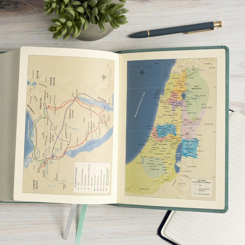 NASB Notetaking Bible, Large Print Edition, Earthen Teal SuedeSoft LeatherTouch by Holman Bible Publishers