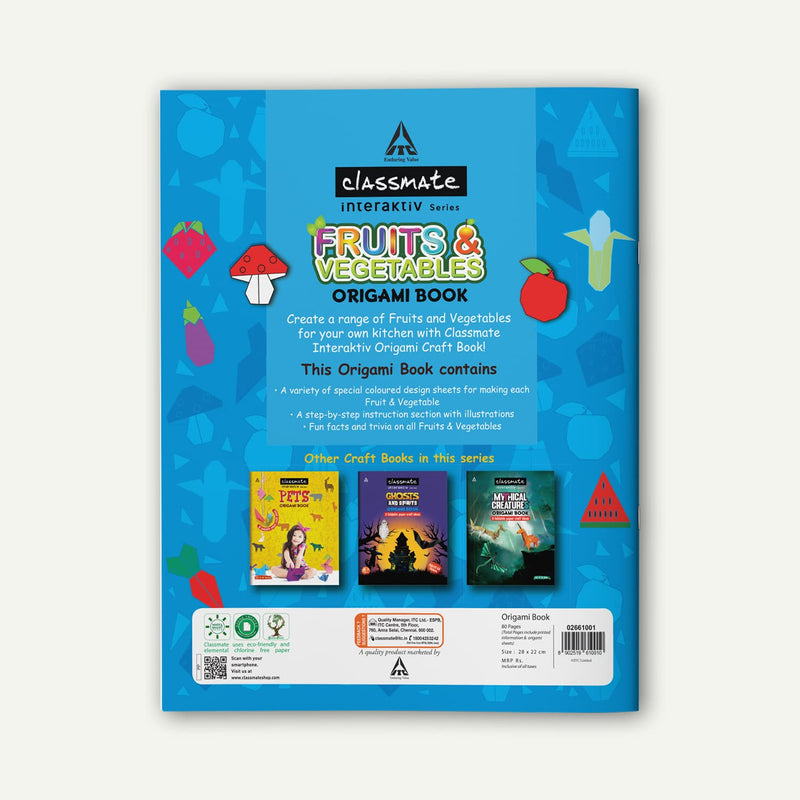 Classmate Interaktiv Origami Craft Book (Pack of 2 ) - Fruits & Veggies and Pets, Multicolor (2661001) Visit the Classmate Store