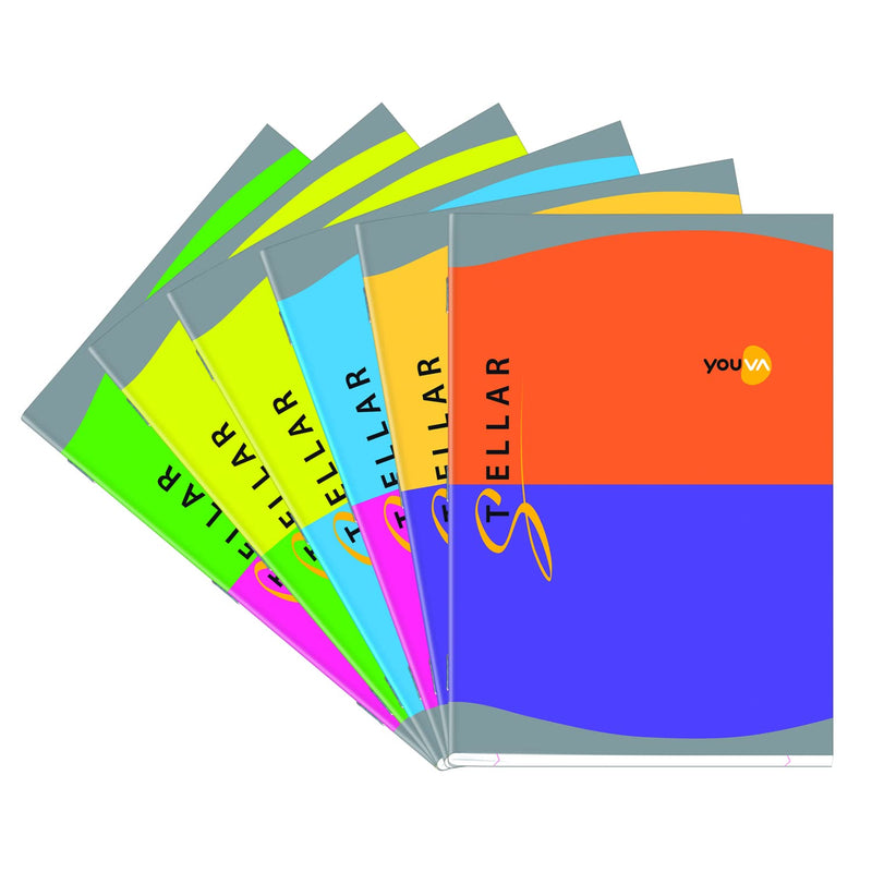 Navneet Youva Stellar Soft Bound Long Book - A4 (21 cm x 29.7 cm, Single Line, 196 Pages, Pack of 3, Multicolor)