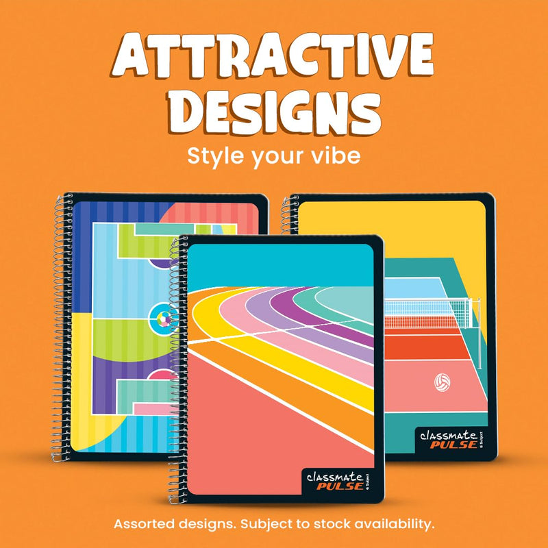 Classmate Pulse 6-Subject Spiral Notebook | Single Line, 300 Pages, 26.7 cm x 20.3 cm