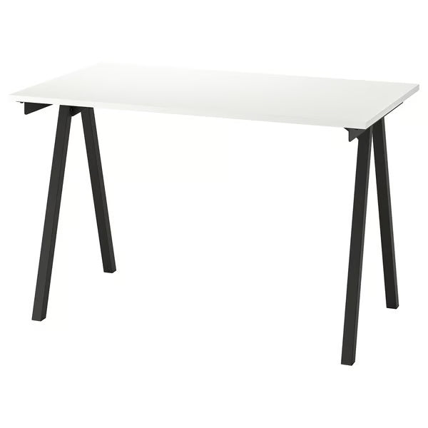 IKEA TROTTEN Desk, white/anthracite, 120x70 cm (47 1/4x27 1/2 ")