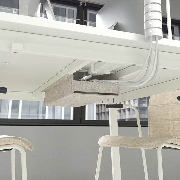 IKEA MITTZON Conference table, white, 120x108x105 cm (47 1/4x42 1/2x41 3/8 "