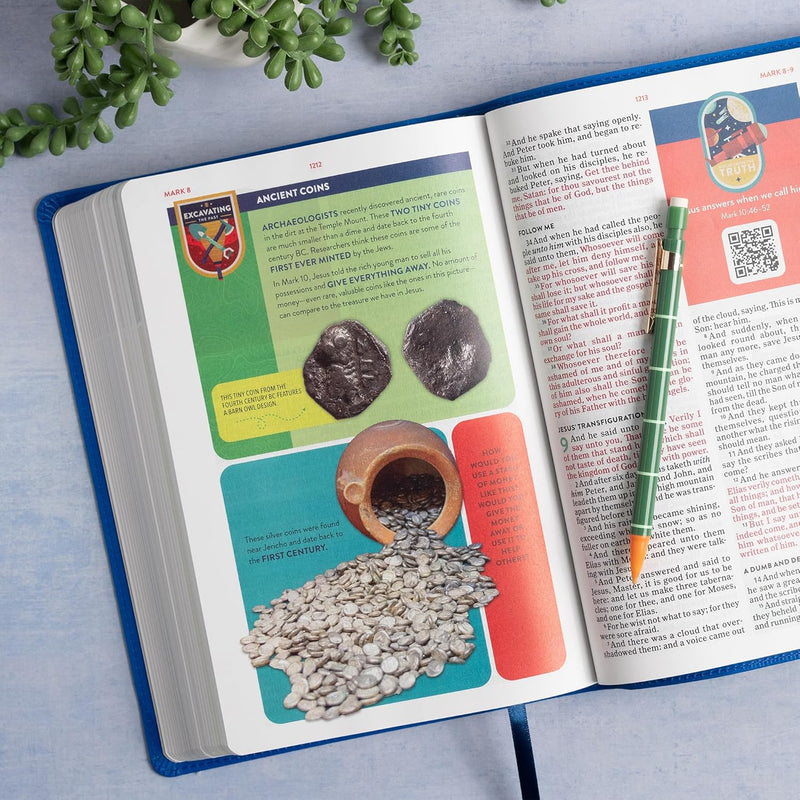 KJV Explorer Bible for Kids, Brown LeatherTouch: Placing God's Word in the Middle of God's World by Holman Bible Publishers