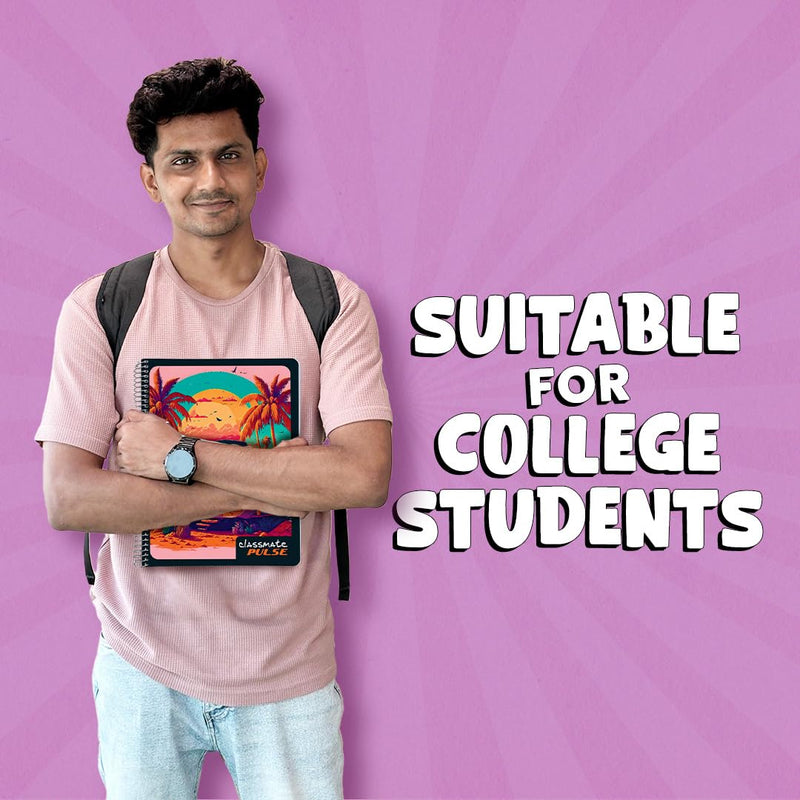 Classmate Pulse Single Subject Spiral Notebook | Unruled, 200 Pages, Pack of 4