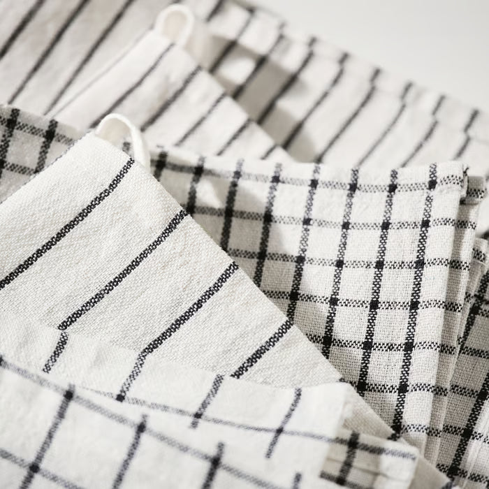IKEA RINNIG Tea towel, white/dark grey/patterned, 45x60 cm (18x24 ")