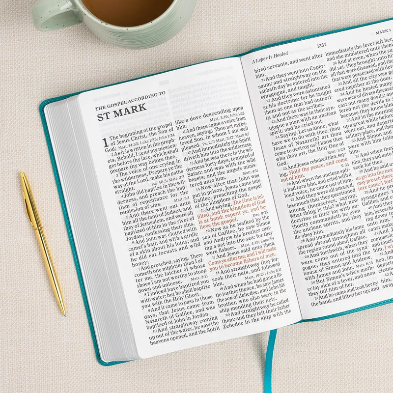 Giant Print Reference Bible, Teal LeatherTouch by Holman Bible Publishers