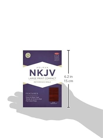 NKJV Large Print Compact Reference Bible, Brown LeatherTouch by Holman Bible Publishers