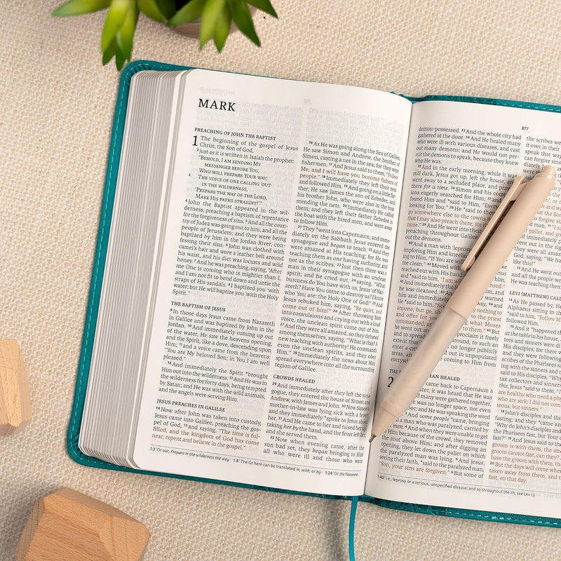 Personal Size Bible, Teal LeatherTouch  by Holman Bible Publishers