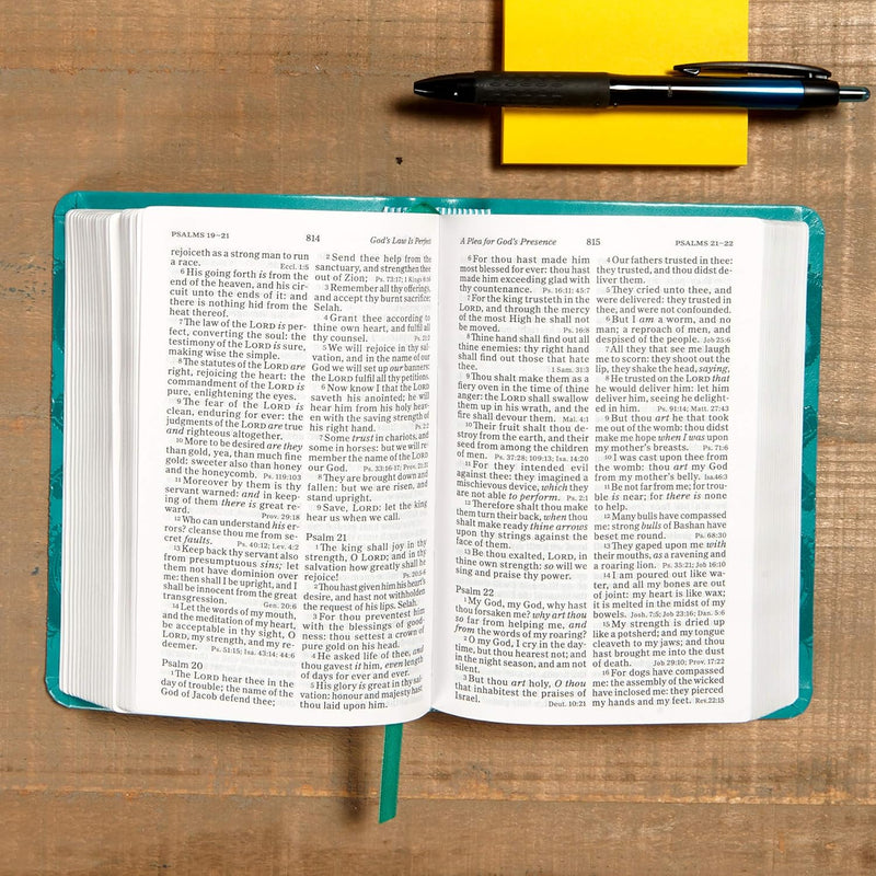 KJV Großdruck-Kompakt-Referenzbibel, Teal LeatherTouch von Holman Bible Staff