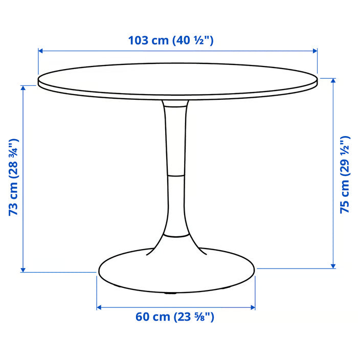IKEA DOCKSTA Table, white/white, 103 cm (40 1/2 ")
