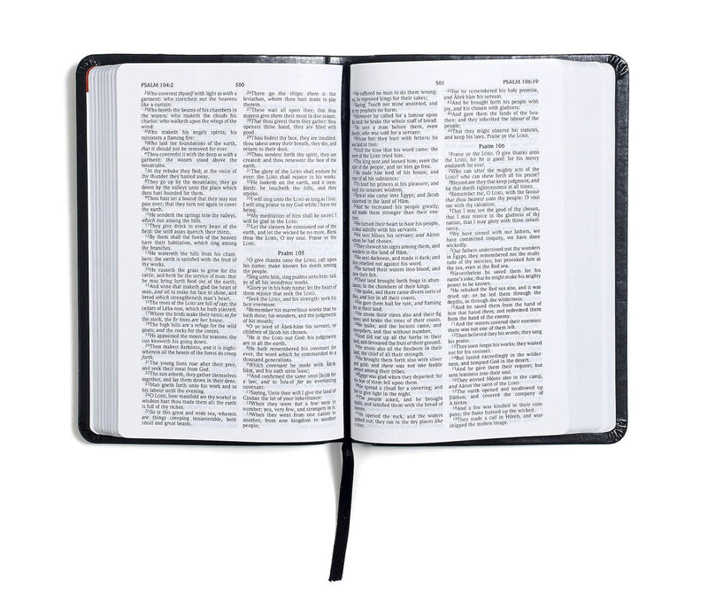 KJV Compact Ultrathin Bible, Charcoal Leather Touch by Holman Bible Staff