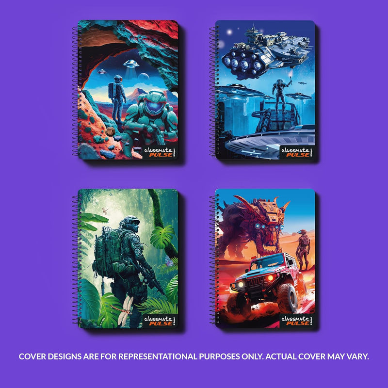 Classmate Pulse 6-Subject Spiral Notebook | Single Line, 300 Pages, 29.7 cm x 21 cm