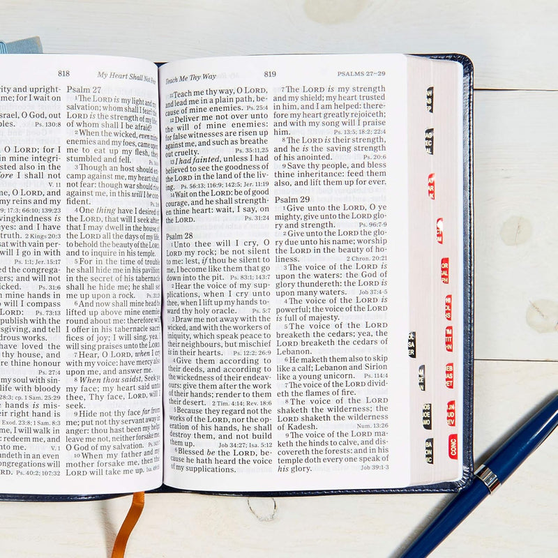 KJV Large Print Personal Size Reference Bible, Navy by Holman Bible